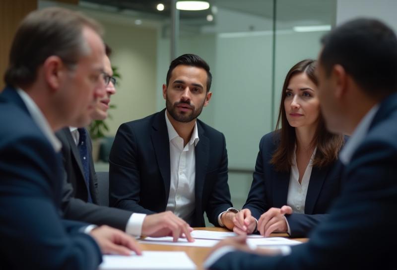 Lawyers at Eren & Associates in a professional meeting, discussing strategy