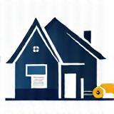 Real estate law icon or image representing a building or property deed